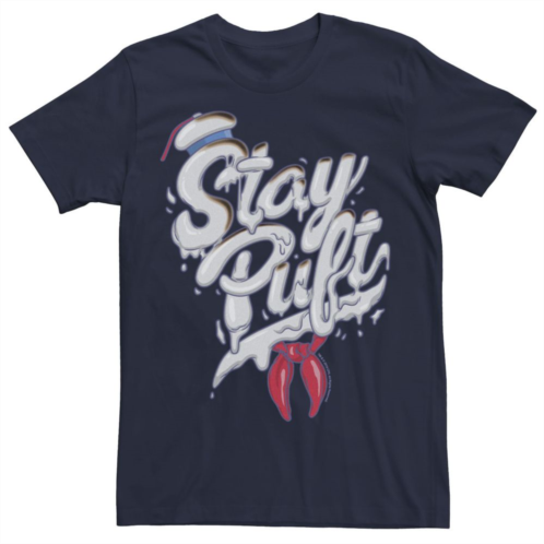 Licensed Character Mens Ghostbusters Stay Puft Marshmallow Man Style Font Tee