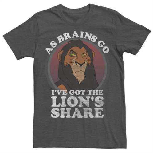 Licensed Character Mens Disney Lion King Scar The Lions Share Of Brains Tee