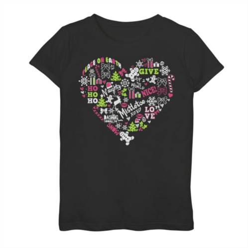 Unbranded Girls 7-16 Holiday Heart Graphic Tee