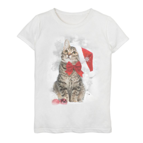 Unbranded Girls 7-16 Holiday Kitten Graphic Tee