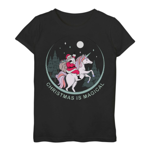 Unbranded Girls 7-16 Christmas Is Magical Santa Graphic Tee