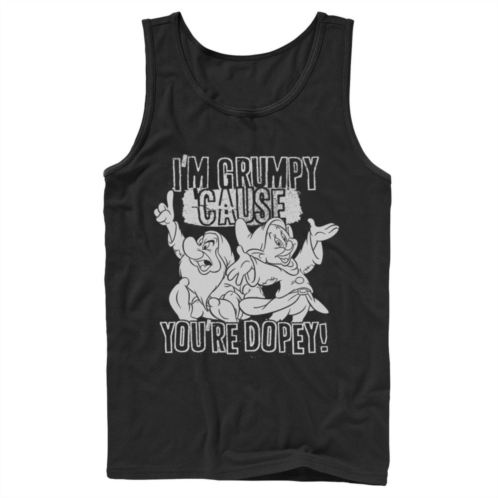 Mens Disneys Snow White and the Seven Dwarfs Grumpy Cause Youre Dopey Tank Top