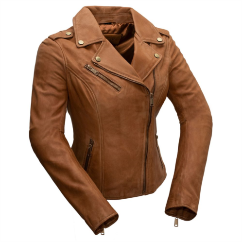 Womens Whet Blu Harper Asymmetrical Leather Jacket