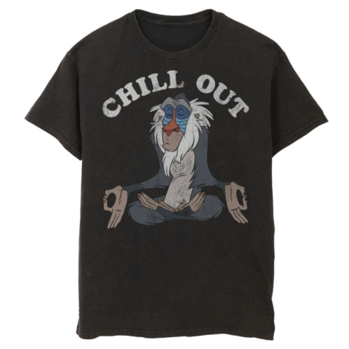 Licensed Character Mens Disney Lion King Rafiki Chill Out Meditation Tee