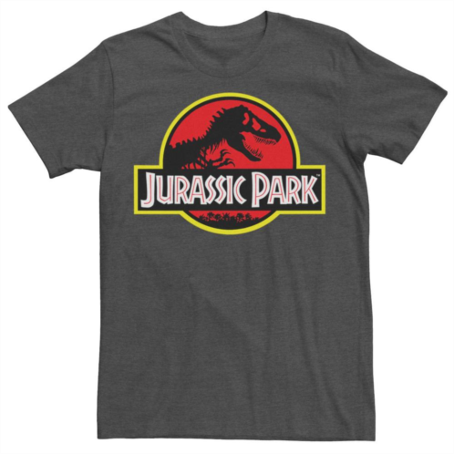 Licensed Character Mens Jurassic Park Red & Yellow Outline Logo Graphic Tee