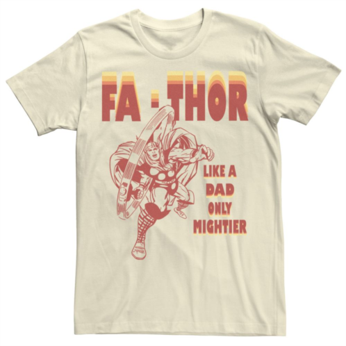 Mens Marvel Fa-Thor Like A Dad Only Mightier Retro Fathers Day Graphic Tee