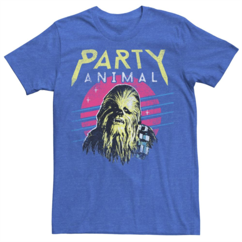 Mens Star Wars Chewbacca Neon Party Animal Graphic Tee