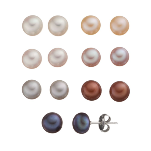 Unbranded Sterling Silver Dyed Freshwater Cultured Pearl Earring Set