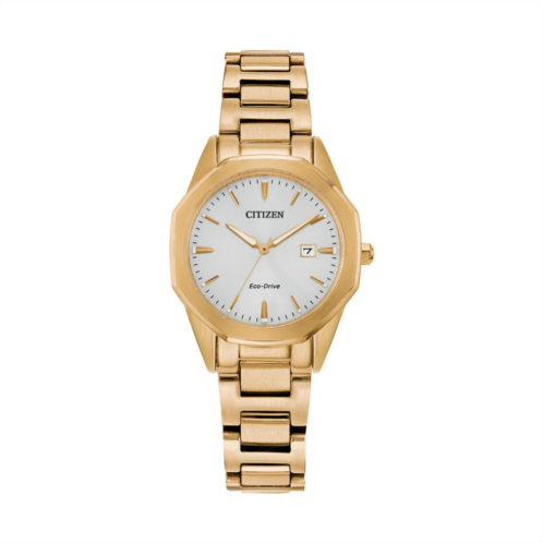 Citizen Eco-Drive Womens Corso Gold Tone Stainless Steel Watch - EW2582-59A