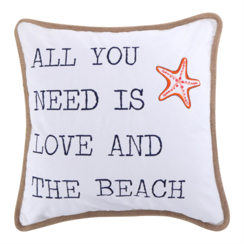 Levtex Home Coral Love & The Beach Throw Pillow