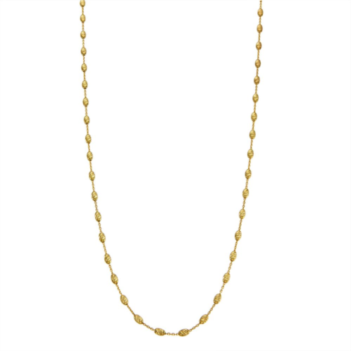 Primavera 24k Gold Over Silver Oval Beaded Station Chain Necklace