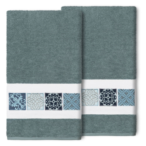 Linum Home Textiles Turkish Cotton Vivian 2-pack Embellished Bath Towel Set