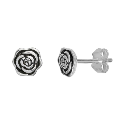 PRIMROSE Sterling Silver Rose Stud Earrings