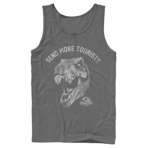 Licensed Character Mens Jurassic Park Tyrannosaurous Says Send More Tourists Tank Top