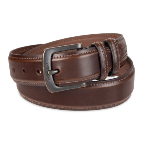 Big & Tall Columbia Double Loop-Stitched Leather Belt
