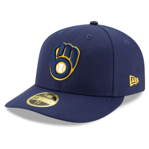Mens New Era Navy Milwaukee Brewers Authentic Collection On-Field Low Profile 59FIFTY Fitted Hat