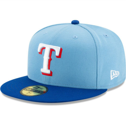 Mens New Era Texas Rangers Light Blue/Royal On-Field Authentic Collection 59FIFTY Fitted Hat