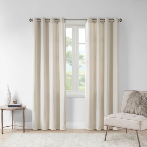 Madison Park Oslow Solid Piece Dyed Grommet Top Light Filtering 1 Window Curtain Panel