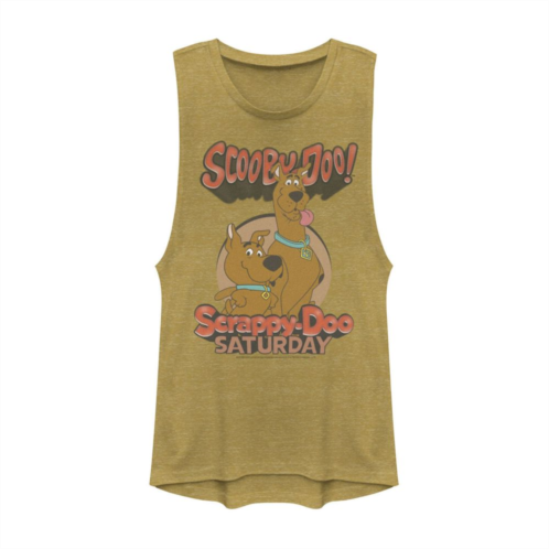 Licensed Character Juniors Scooby-Doo Scrappy & Scooby Saturday Portrait Muscle Tank Top
