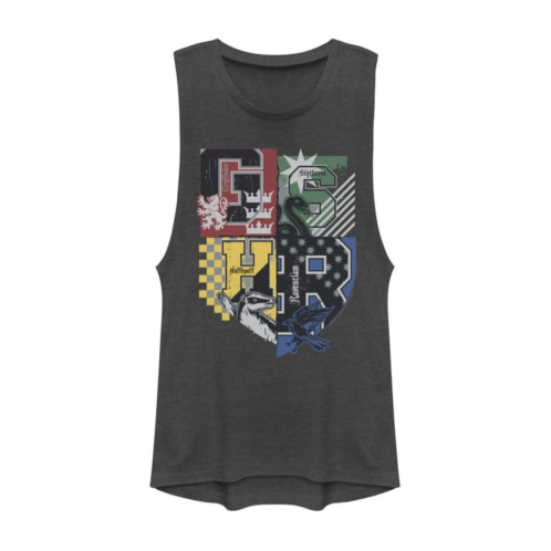 Licensed Character Juniors Harry Potter House Crests Muscle Tank Top