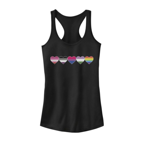 Unbranded Juniors Multi-Colored Striped Hearts Tank Top