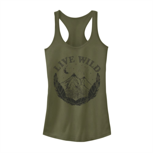 Unbranded Juniors Live Wild Mountain and Feathers Tank Top