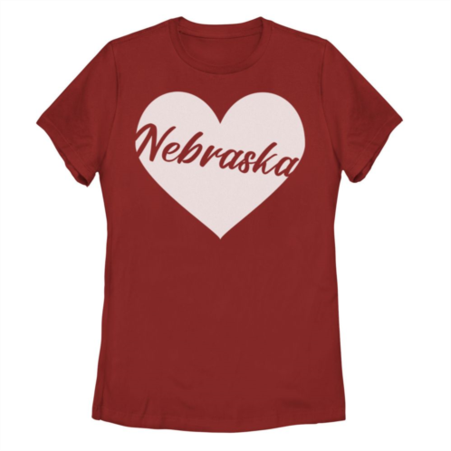 Unbranded Juniors Nebraska Heart Cutout Graphic Tee