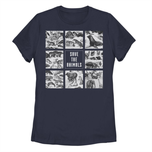 Unbranded Juniors Save The Animals Panel Graphic Tee