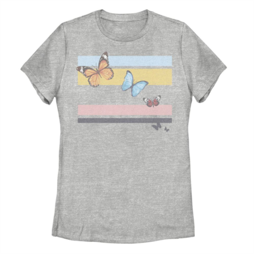 Unbranded Juniors Butterfly Colorblock Graphic Tee