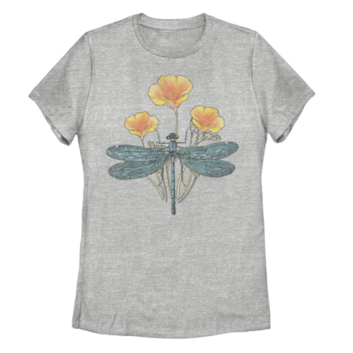 Unbranded Juniors Dragonfly & Daisies Graphic Tee