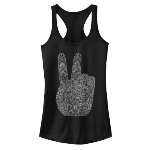 Unbranded Juniors Tattooed Hand Peace Sign Tank Top