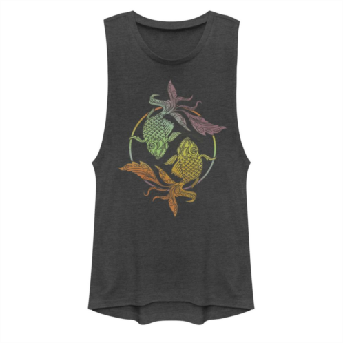 Unbranded Juniors Gradient Fish Circle Muscle Graphic Tank Top