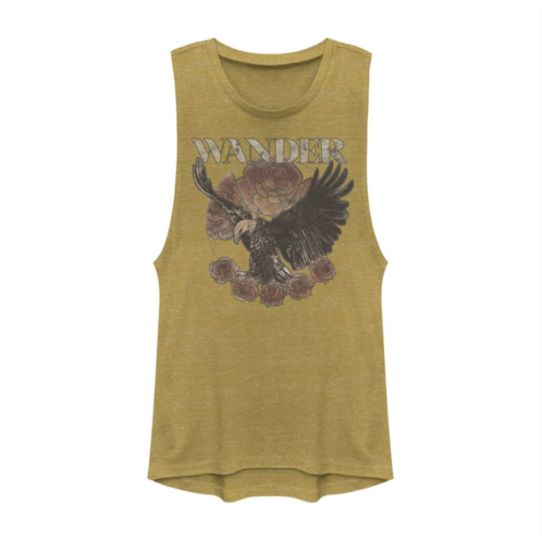 Unbranded Juniors Wander Floral Eagle Muscle Tank Top