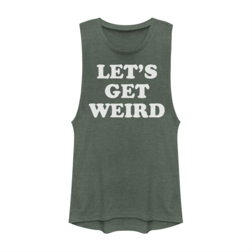 Unbranded Juniors Lets Get Weird Retro Graphic Muscle Tank Top