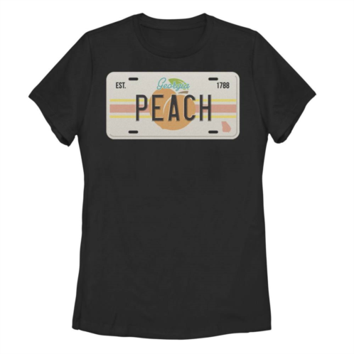 Unbranded Juniors Fifth Sun Georgia Peach License Plate Graphic Tee