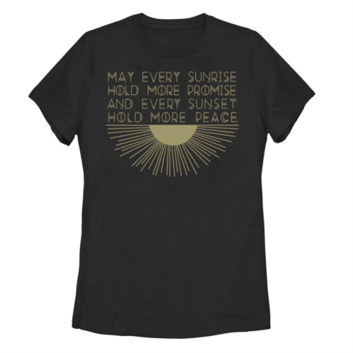 Unbranded Juniors May Every Sunrise Hold More Promise Gold Sun Graphic Tee