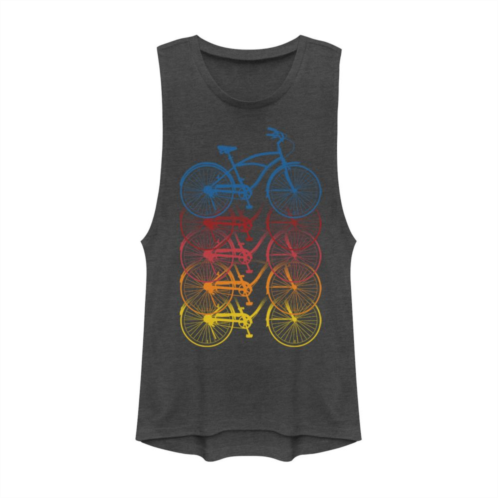 Unbranded Juniors Bicycles Fading Into Each Other Athletic Graphic Muscle Tank Top