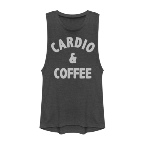 Unbranded Juniors Cardio And Coffee Muscle Tank Top