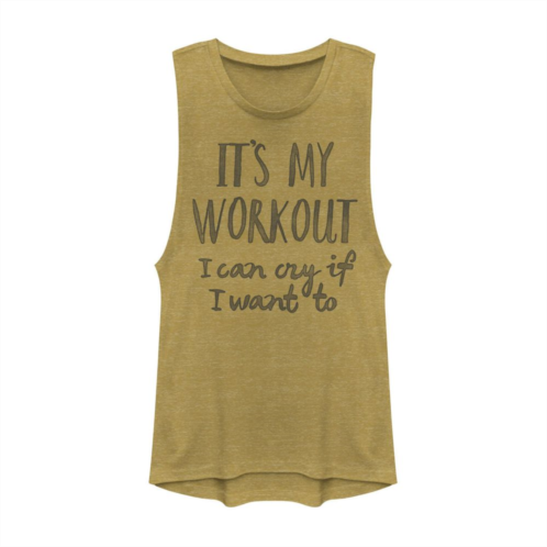 Unbranded Juniors Its My Workout I Can Cry If I Want To Muscle Tank Top