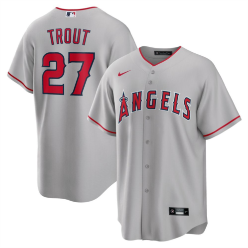 Nitro USA Mens Nike Mike Trout Silver Los Angeles Angels Road Replica Player Name Jersey