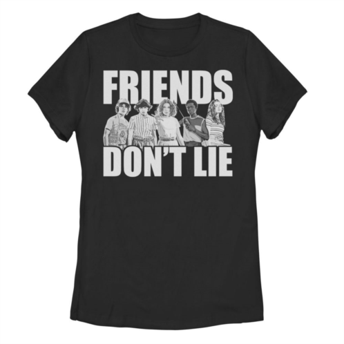 Licensed Character Juniors Stranger Things Friends Dont Lie Group Shot Tee