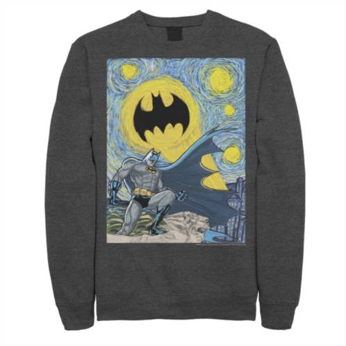 DC Comics Mens Batman Starry Night Portrait Poster Sweatshirt