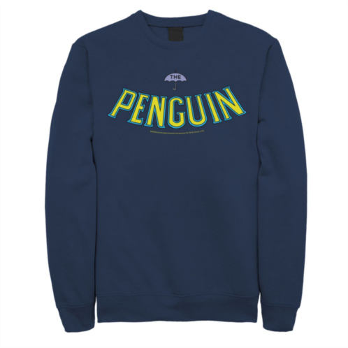 Mens DC Comics Batman Penguin Text Logo Sweatshirt