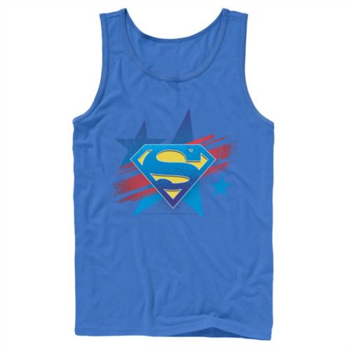 Mens DC Comics Superman Stars And Stripes Chest Logo Tank Top