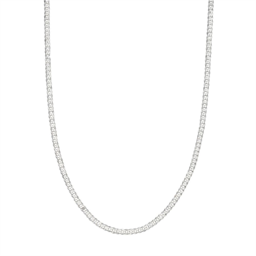 PRIMROSE Sterling Silver Polished Cubana Link Chain Necklace