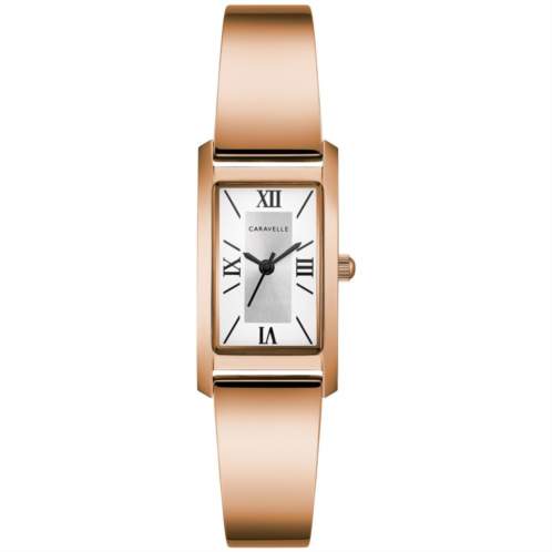 Caravelle by Bulova Womens Rose Gold Tone Bangle Watch - 44L264