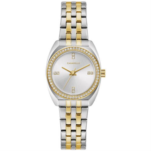 Caravelle by Bulova Womens Crystal Accent Two-Tone Watch - 45L186