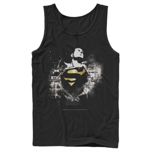 Mens DC Comics Superman Torn Shirt Poster Tank Top