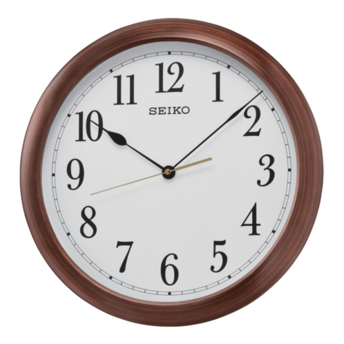 Seiko 16 Numbered Wooden Finish Wall Clock