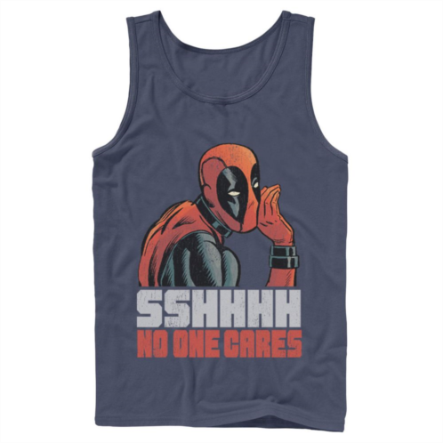 Licensed Character Mens Marvel Deadpool SSHHHH No One Cares Whisper Tank Top